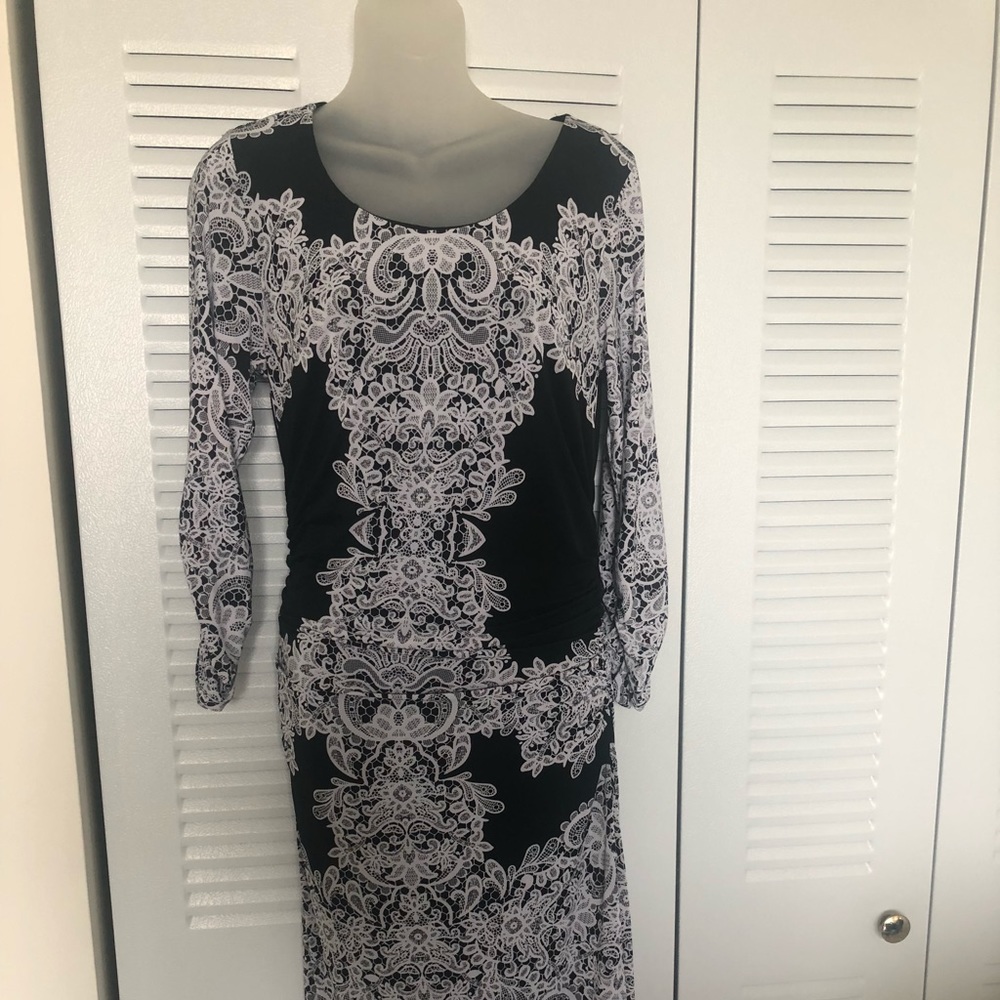 INC International Concepts Blk & White dress Sz M